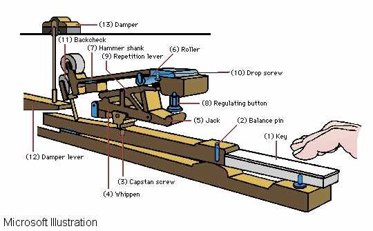 Cơ chế hoạt động của đàn Piano